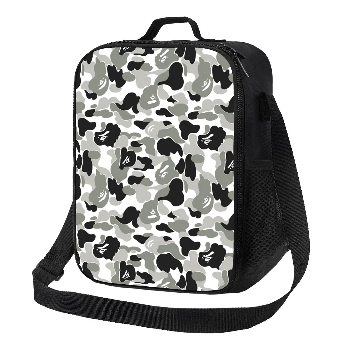 

Grey Popular Camouflage Camo Pattern Thermal Insulated Lunch Bag Resuable Lunch Container Outdoor Picnic Storage Bento Food Box