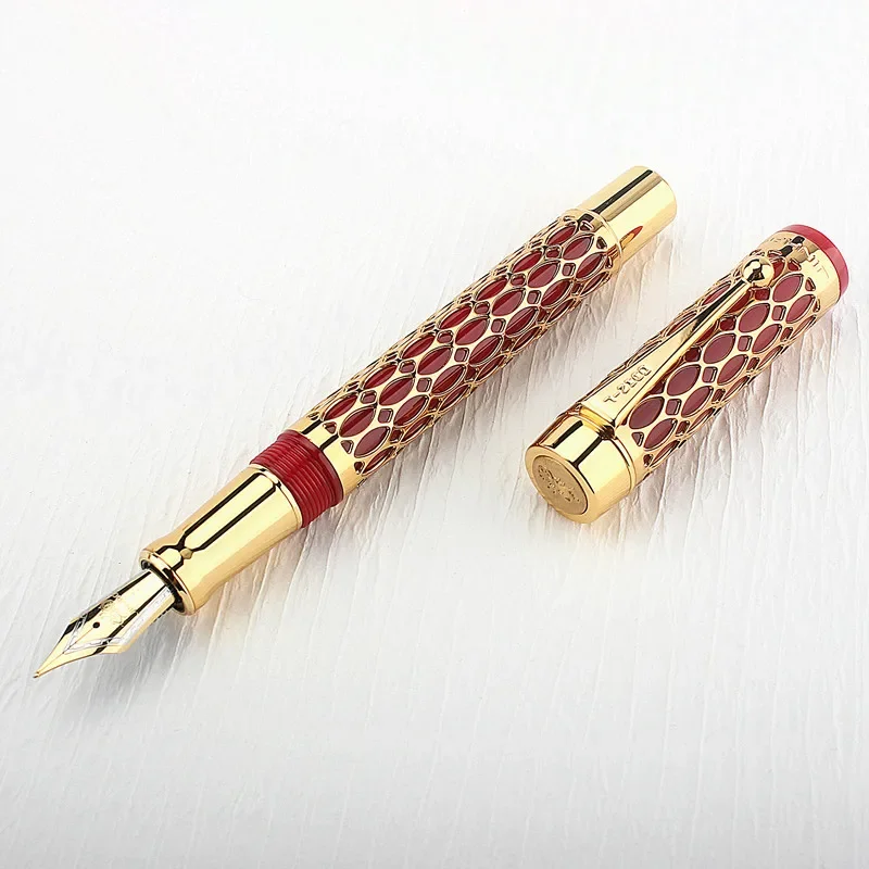 

Smoothly For Pens Electroplating Out Hollow Writing School Real Office Fountain Jinhao 100 Nib Gold Ink Century Business Pen