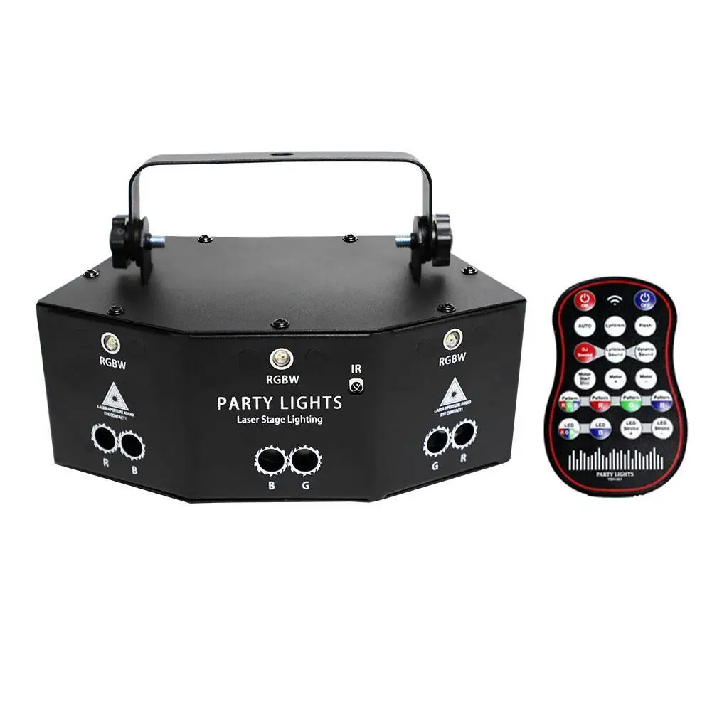 Proiettore Laser A LED Attivato Dal Suono Luce Strobo Flash RGB Effetto Aurora Boreale Per DJ Discoteca Palco Feste Di Natale E Ballo - Foto 6