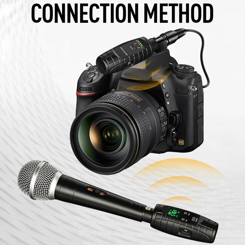 UHF Wireless XLR Transmitter Receiver Mic Head Kit Rechargeable Mic Adapter Wireless Guitar Transmitter Receiver 3