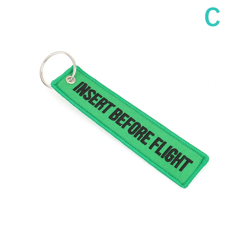 1PCS Auto Schlüssel Ring Schlüsselanhänger Chaveiro INSERT VOR FLIGHT Schlüsselbund Schmuck Beliebte llaver Auto Motorrad Schlüssel Tag OEM Stickerei – Detail 11