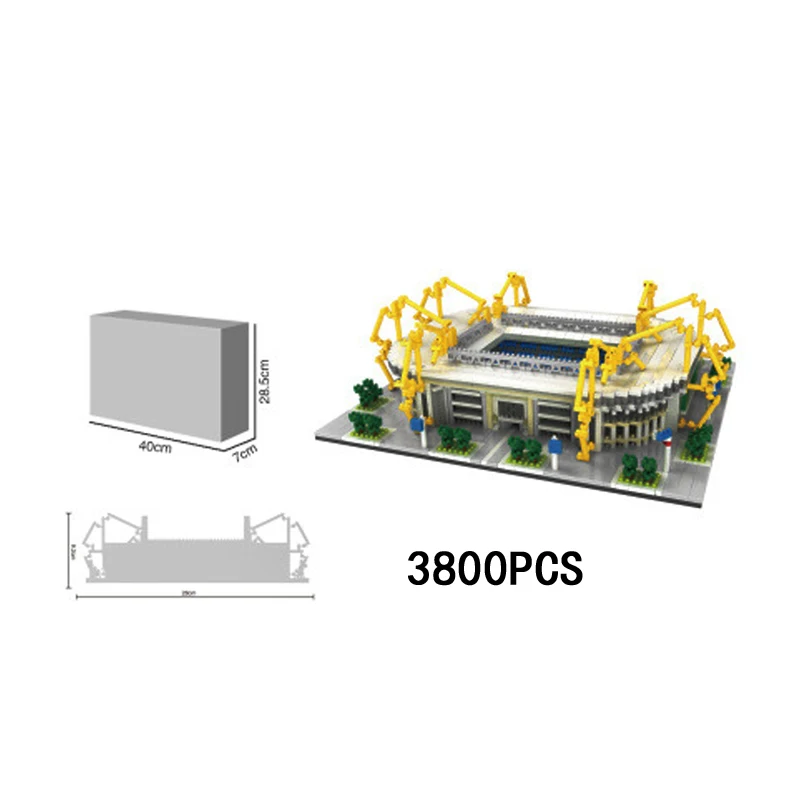 Segnale Creativo Iduna Park Stadium Micro Diamond Block Germany Borussia Banco Da Calcio Modello Costruisci Mattoni Giocattolo Nanobricks