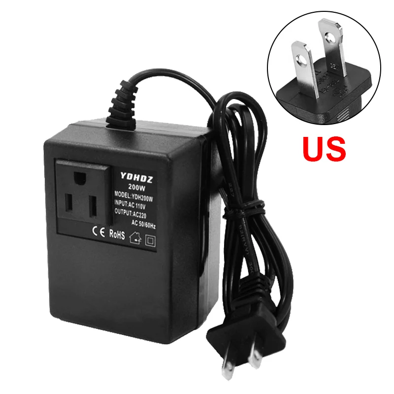 Description Picture 6 of item200W Voltage Converter 220V/240V To 110V/120V Transformer Step Down Travel Power Converter Inverter Power Adapter Transformer