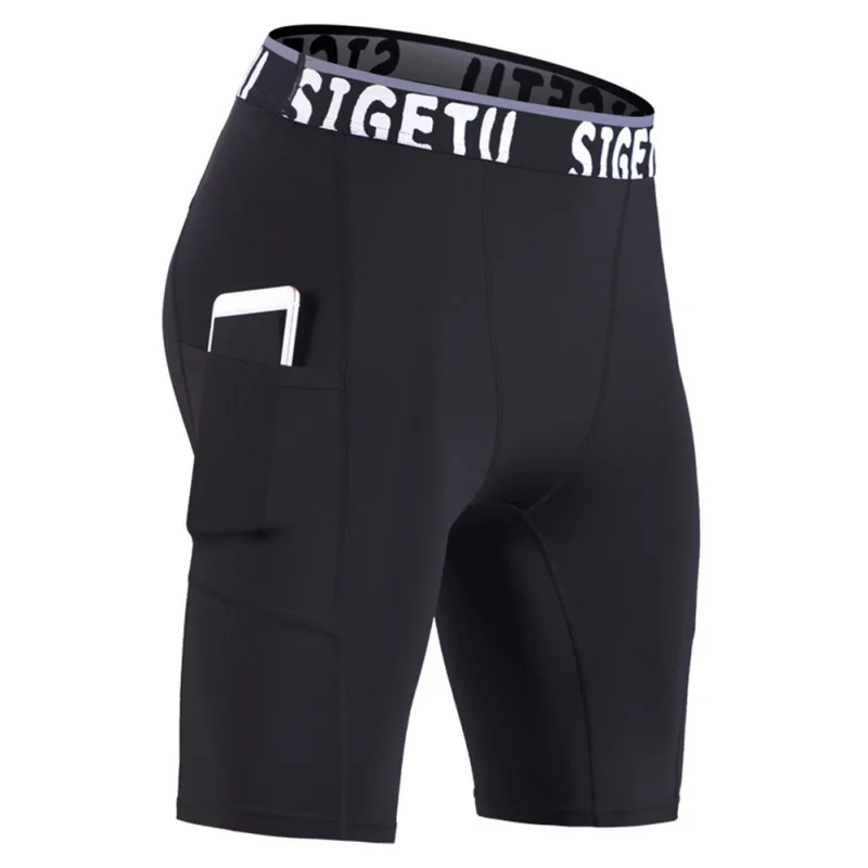 

Men's High Stretch Quick-drying Sports Fitness Shorts With Pocket Fashion Seamless Training Running Yoga Five Point Tights