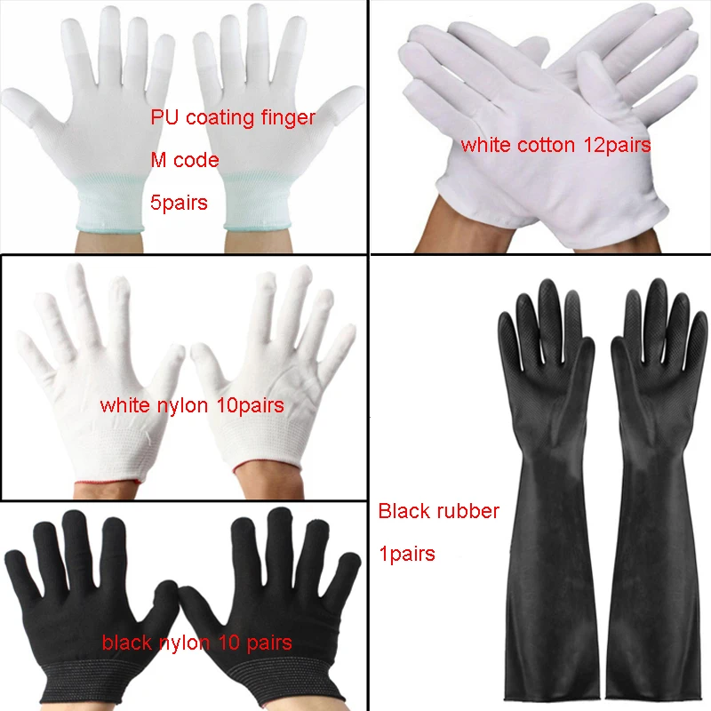 1/5/10/12 pairs Nylon/Cotton/PU/rubber glove optional Ceremonial glove male female Serving Inspection Motorcycle anti