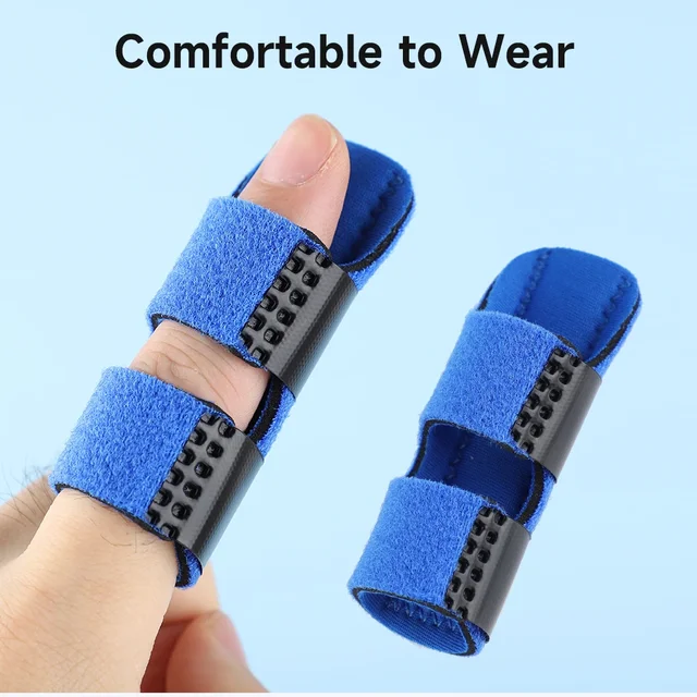 1Pcs Pain Relief Aluminium Finger Splint Fracture Protection Brace Corrector Support With Fixed Tape Bandage 3