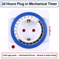 EU 24 Hours Timer Switch Timer Plug in Mechanical Grounded Programmable Smart Countdown loop Switch Socket Indoor Auto Power off 2