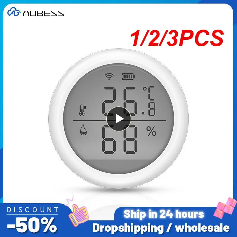 

Умный термометр Tuya, домашний датчик температуры и влажности с ЖК-дисплеем, голосовым управлением через приложение, Alexa, 1/2/3 шт.