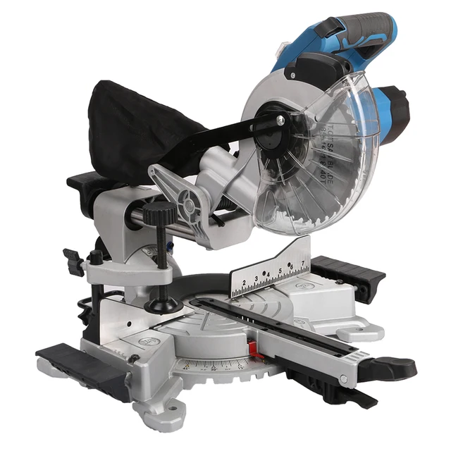 Meterk 복합 마이터 톱, 3500 RPM 슬라이딩 마이터 톱, 레이저 절단 목재 PVC 또는 연질 금속, 20V ...