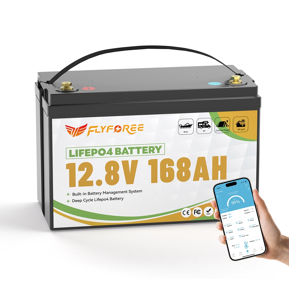 EU Warehouse 12V 100Ah 168Ah LiFePO4 Iron Phosphate Energy Battery Pack With BMS For Golf Cart RV Campers 12.8v 200Ah