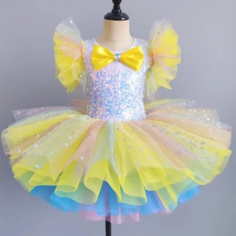 New children\'s ballet dress girl sequin princess dress performance set