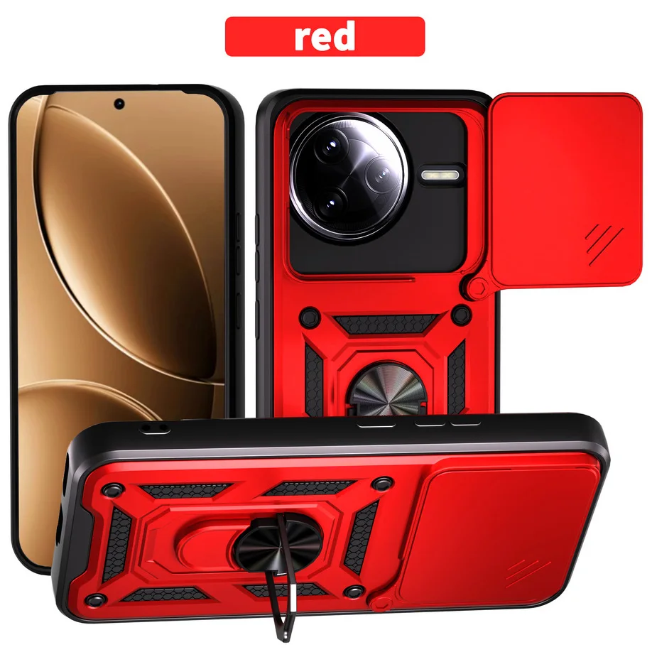 Armor Hybrid Metal Ring Holder Camera Protective Case Cover