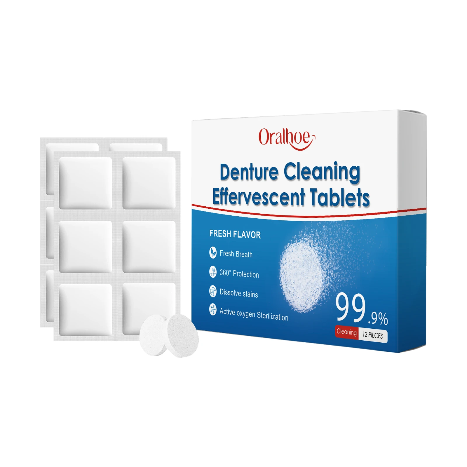 Denture Cleaning Effervescent Tablets: Daily Cleaning of Denture Dirt and Stains, Denture Care Effervescent Tablets