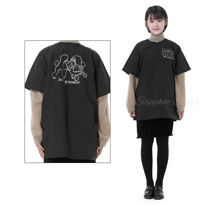 Waterproof  Pet Beautician Work Clothes Apron For Dog Hairdressing Grooming Pet Store Beauty Robe Dress Dog Accessories G0109 4