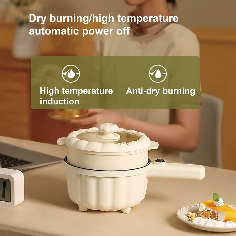 2L Smart Electric Pot Multifunctional Electric Cooking Pot Non-stick Frying Pan Dormitory Electric Hot Pot One-button Operation 4
