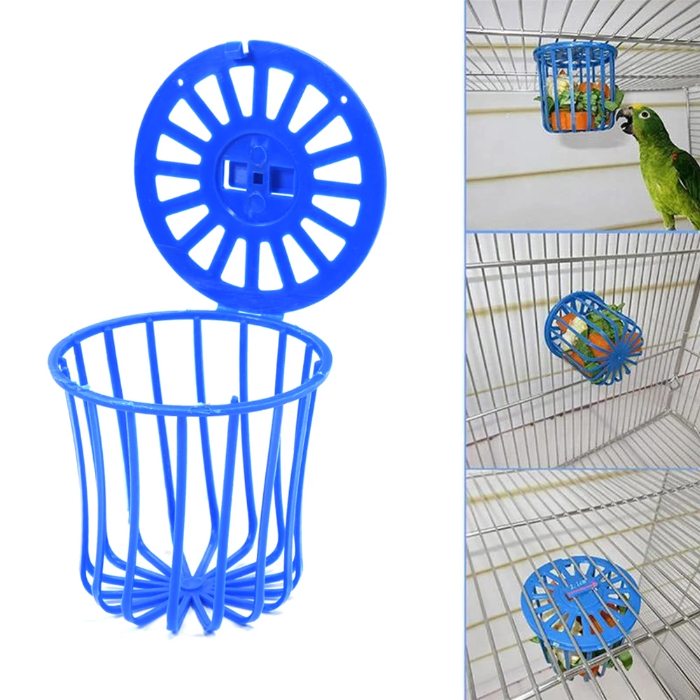 Creative Multi-Purpose Cage Hanging Toys Bird Fruit Vegetable Feeder Basket Parrot Window Bird Feeder 1pc