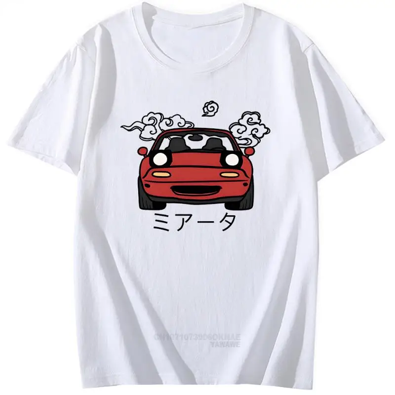 

Japanese Automotive Miata MX5 TShirts Harajuku Vintage Initial Graphic Tshirts Men Women Summer Cool Loose Short Sleeve Tops