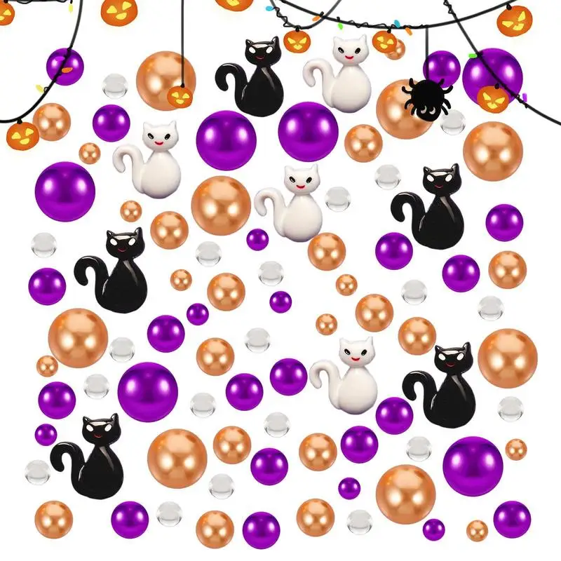 

Хэллоуин Ваза Наполнитель Декор цветочный горшок плавающие свечи заполнение жемчугом декоративные наполнители с нехваткой Белый Кот Подвески праздник