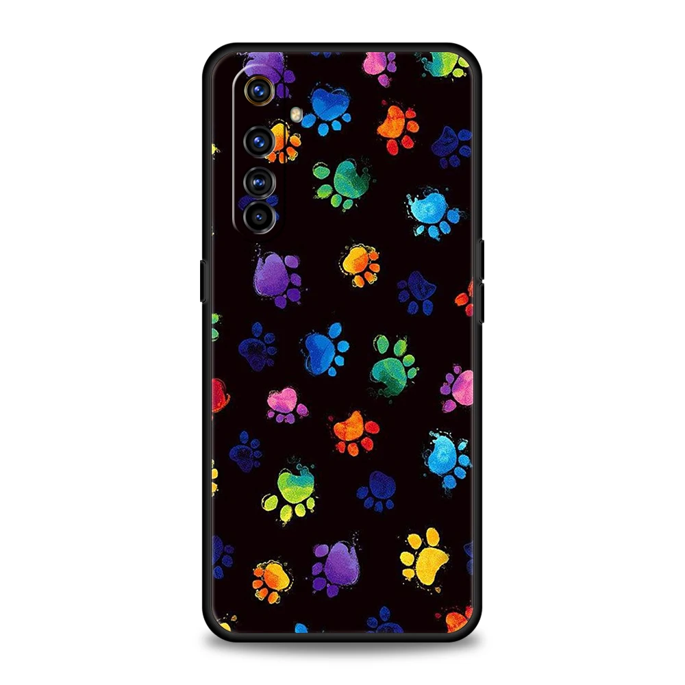 Hund Fußabdruck Pfote niedliche Handy hülle für Realme 8 9 Pro plus 8i 9i 6 7 gt2 c21 c25 c3 c11 11 pro 5g plus stoß feste Silikons chale – Detail 5