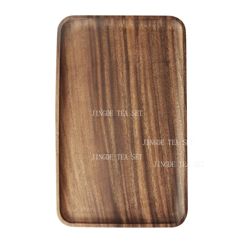 Solid Wood Large Tray Acacia Wood Original Color Tea Tray Rectangular Coffee Tray Saucer Tea Set Accessories Snack Plate