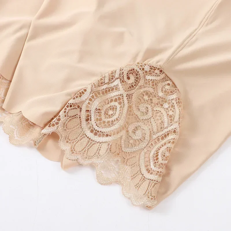 Sexy Lace Edge Soft Seamless Safety Short Pants Summer Under Skirt Shorts Modal Ice Silk Breathable Short Tights Women Underwear
