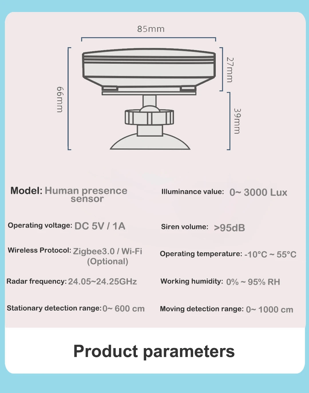 Tuya Human Presence Detector Millimeter Wave WiFi /Zigbee MmWave Smart Human Bod