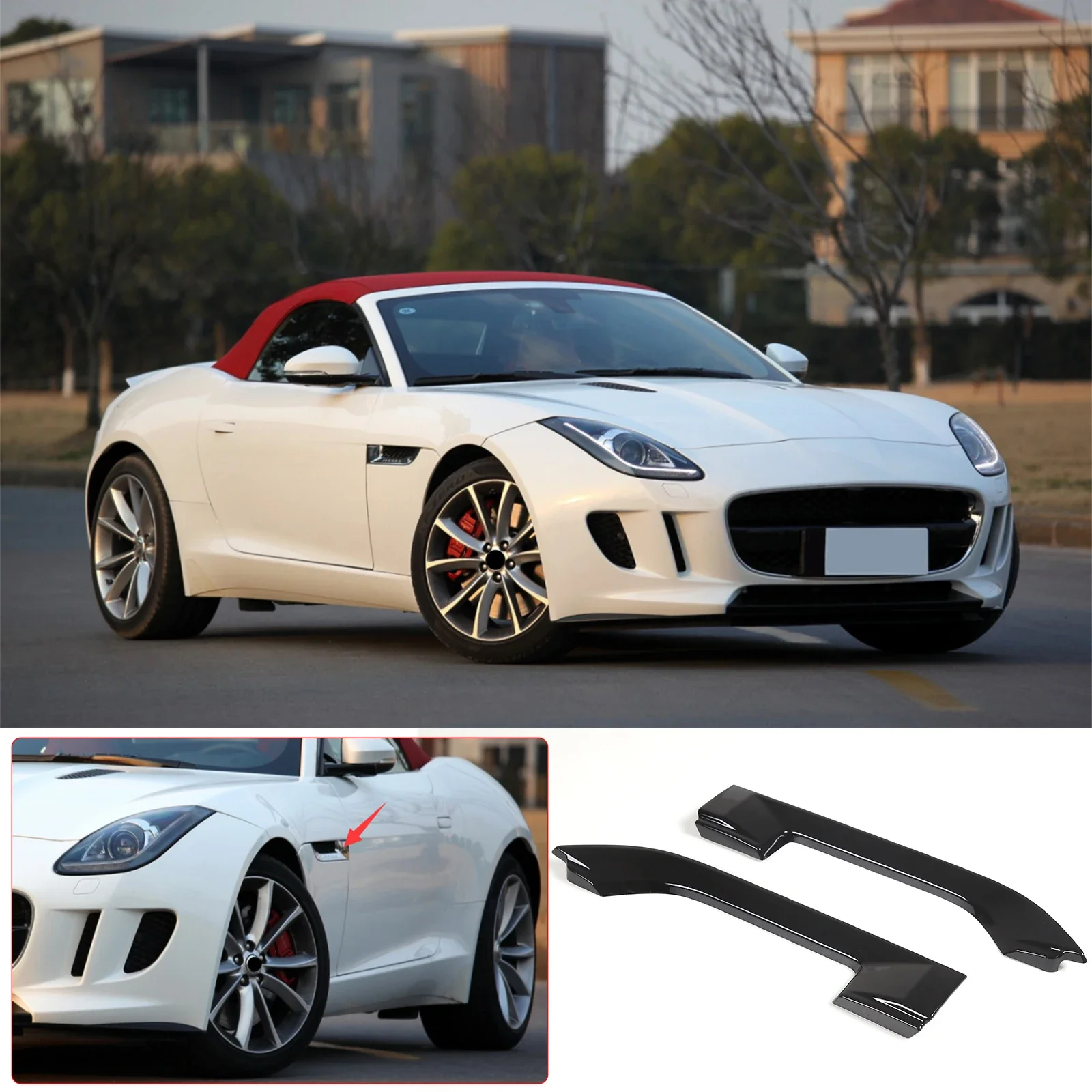 

For Jaguar F-TYPE 2013-2023 Side Fender Covers Trims Frame Decorative Sticker ABS Car Accessories