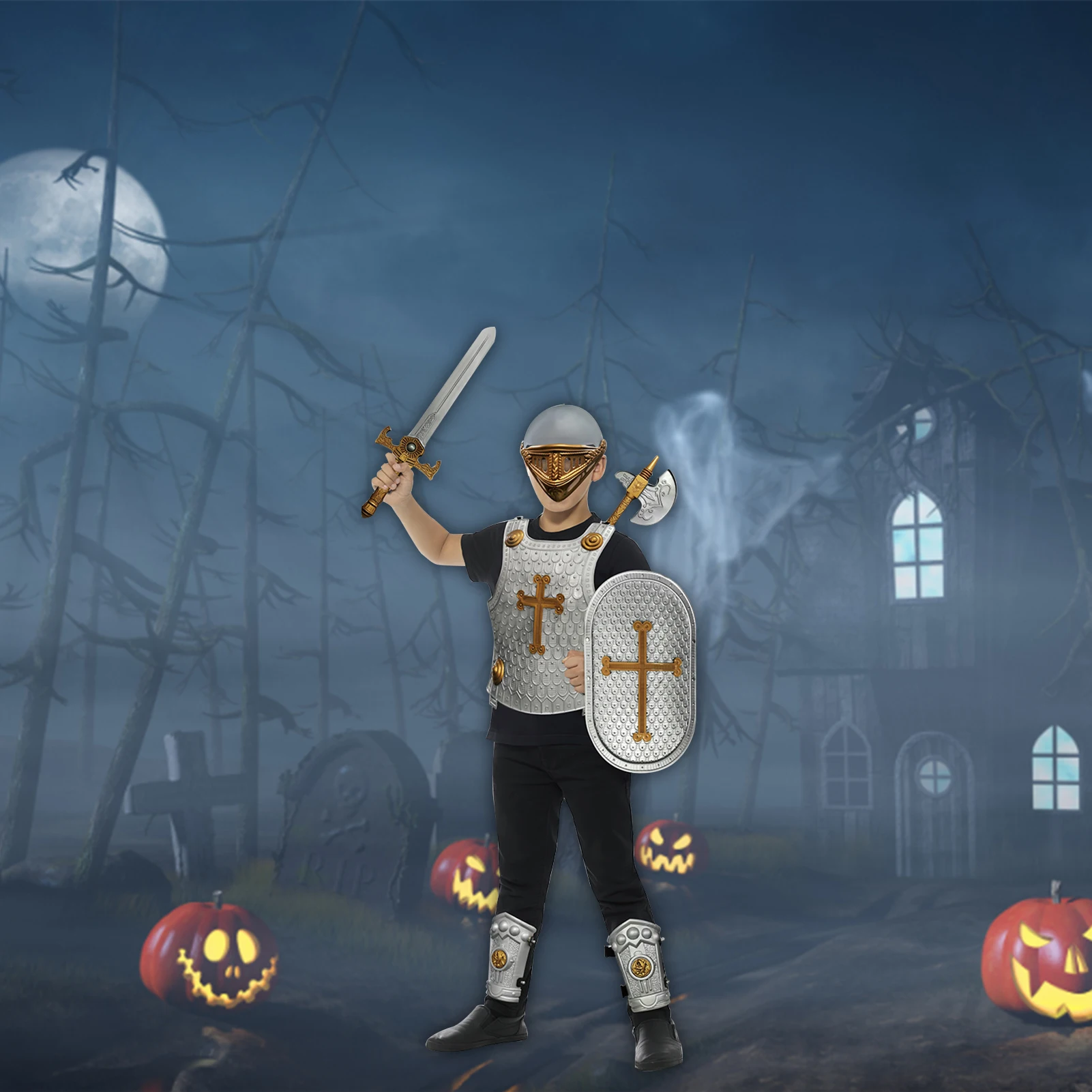 Knight Armor Set For Kids Medieval Shield Playset Toy Knight Gear In Shining Armor Children Cosplay Costume Accessories 5 Knight Armor Set For Kids Medieval Shield Playset Toy Knight Gear In Shining Armor Children Cosplay Costume Accessories 5