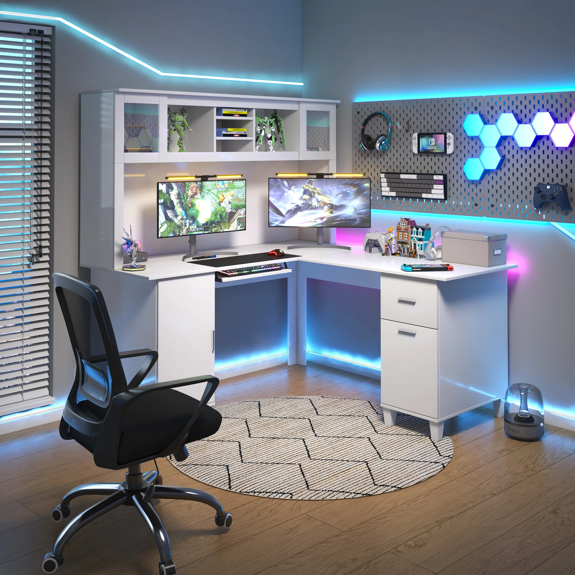 Particle Board+MDF White Home Office Computer Desk 2