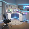 Particle Board+MDF White Home Office Computer Desk 2