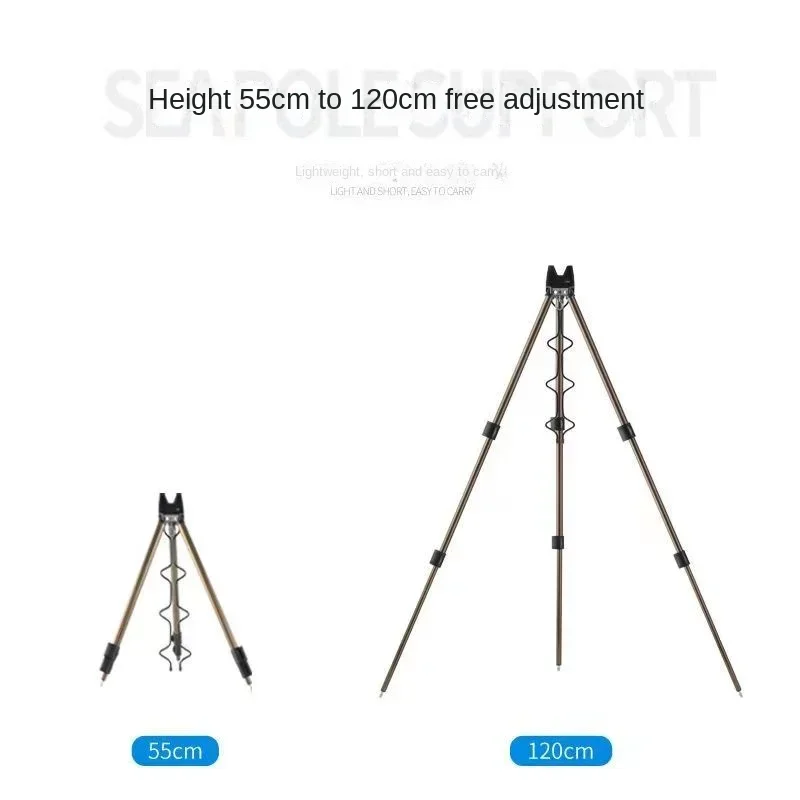 Supporto per treppiede, base per poggia canna da pesca a 3 pieghe, telaio di supporto per canna da mare, supporto per staffa telescopica, cuscinetto di carico per canna da pesca рыlik - immagine 4