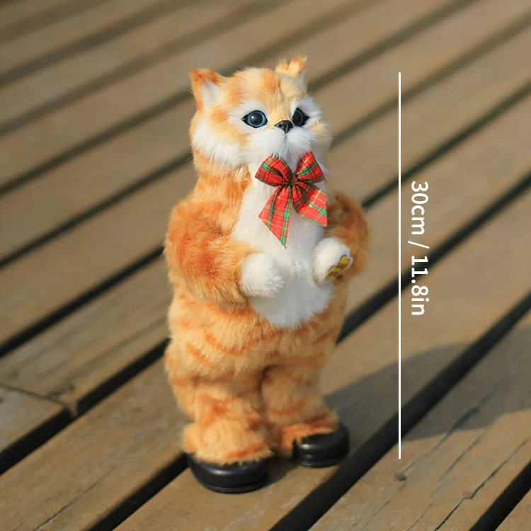 Electric Dancing Cat Plush Toys Wriggle Singing Simulation Cat Plush Doll Animal Music Robot Children Toy Funny Kids Gift 6