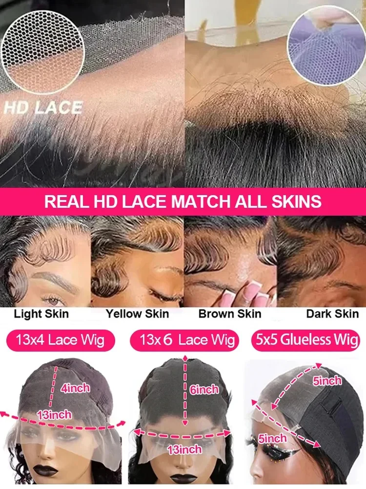 Lace Front Wig Human Hair Wigs Human Hair Wig Front Lace Wig 250 Density 30 40 Inch Bone Straight 13x6 HD Lace Frontal Wigs Preplucked 13x4 Lace Front Human Hair Wig Glueless 5x5 Closure