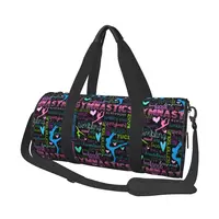Gym Bag Gymnastics Typography In Pastels Sports Bag Large Male Female Waterproof Printed Handbag Funny Swimming Fitness Bag 1