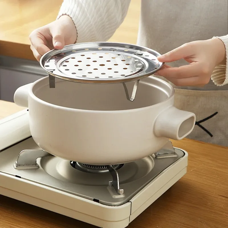 1pc Stainless steel steamer steaming tray thickened steamer household steaming grid kitchen bread steamed buns