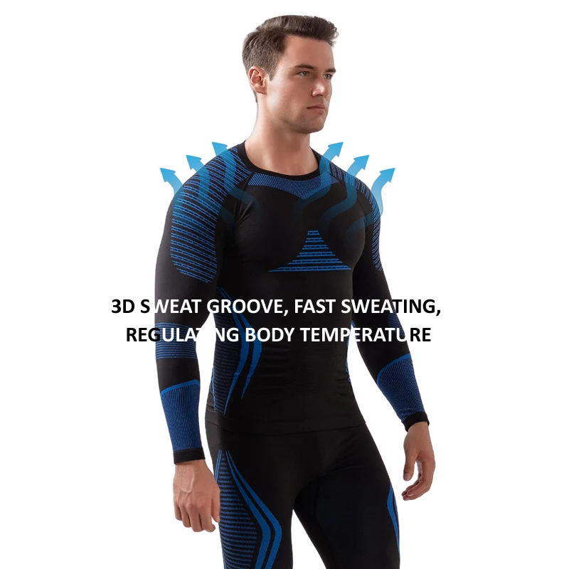 Men Women Ski Thermal Underwear Sets Quick Dry Compression High Elastic Tight Seamless Winter Sports Snowboarding Tracksuit 2
