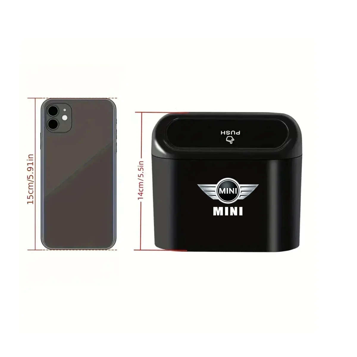 Pressing type car trash can portable trash canriesFor Mini Cooper R50 R52 R53 R55 R56 R60 R61 F54 F55 F56 F60 Clubman