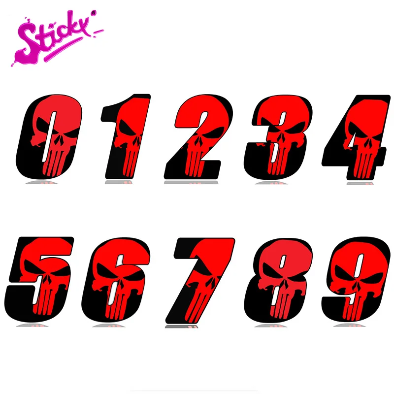 

Furry Sticky PUNISHER Sticker Skull Racing Number Car Sticker Decal Decor for Off-road Laptop Window Trunk PVC Stickers