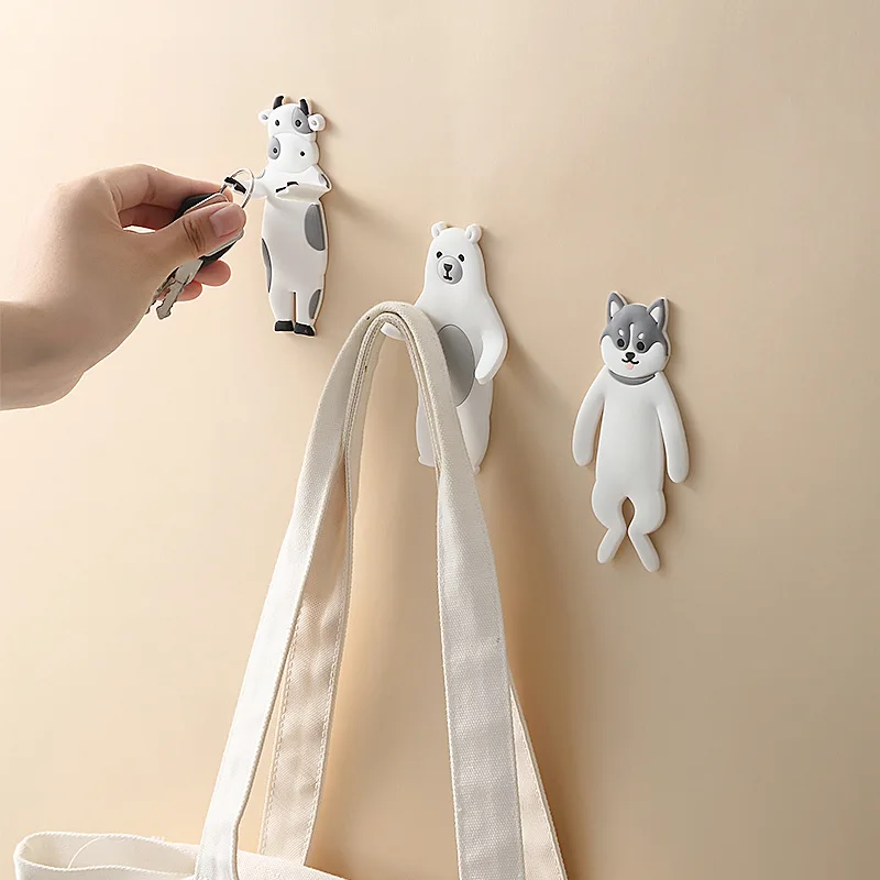 Creative Silicone Hook Cute Seamless Self-Adhesive Bedroom Door Hangers Punch-Free Hooks Key Umbrella Towel Rack Wal