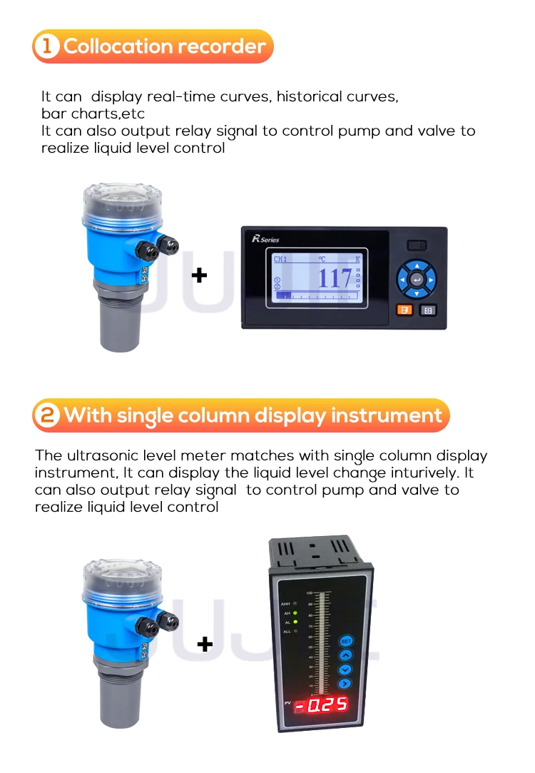 3m 5m 8m 10m Ultrasonic Level Meter 4-20mA Noncontact Level Meter Oil Fuel Tank
