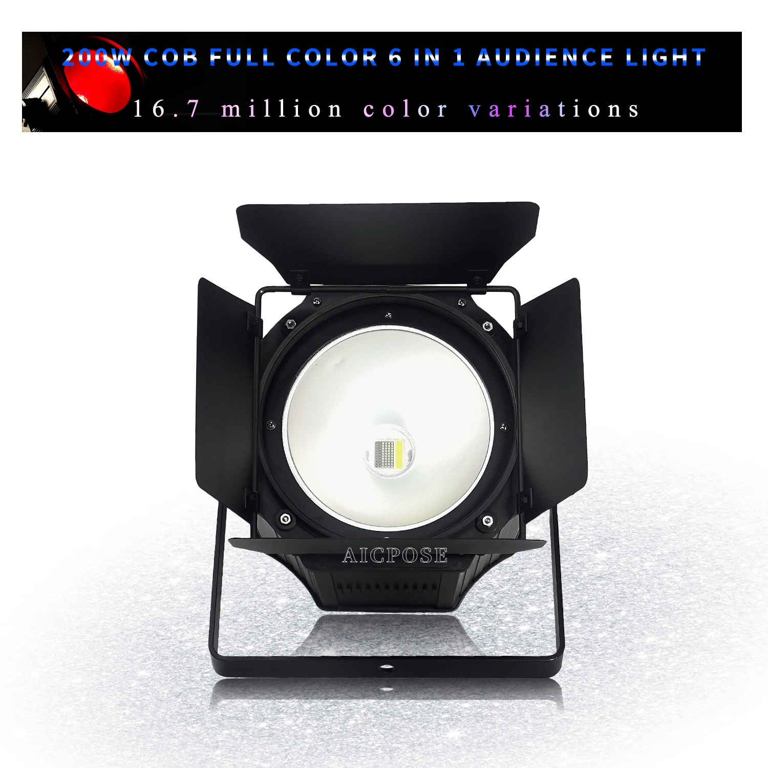 200W COB audience light RGBWA UV 6 in 1 cool color warm color surface light studio live fill light stage dyeing light beauty fill light ring light led light dual color temperature fill light live network practical lights