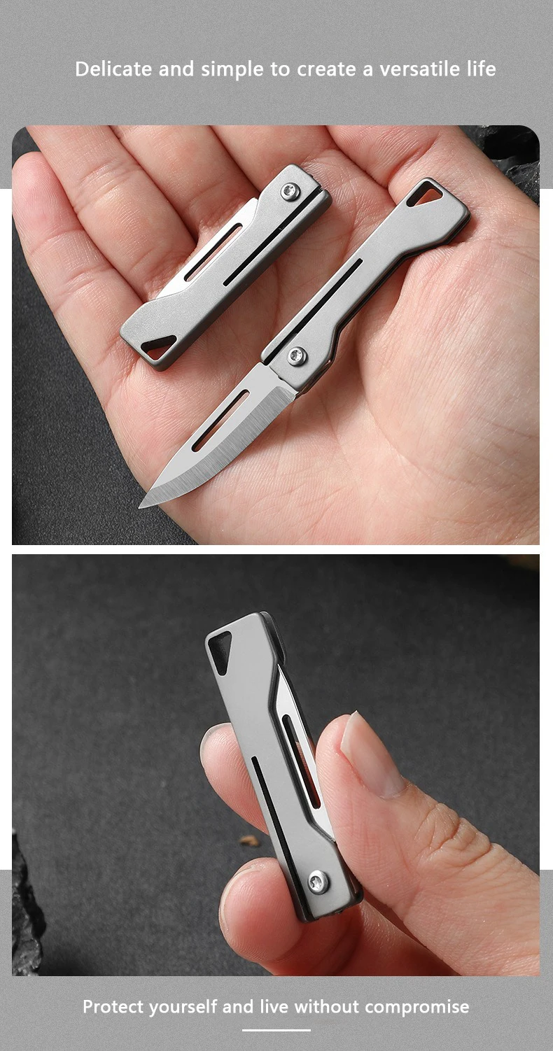 Cuțit așezat lângă un ambalaj deschis pentru a ilustra utilizarea practică