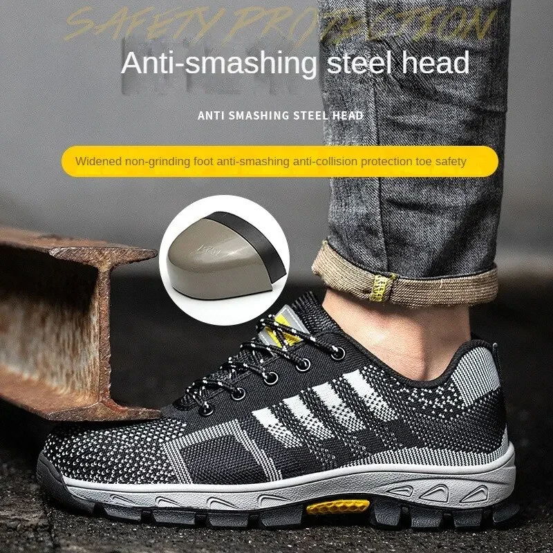 하이 퀄리티 남녀공용 파괴할 수 없는 신발, 스틸 토 캡, 작업 안전 신발, 펑크 방지 부츠, 미끄럼 방지 스니커즈