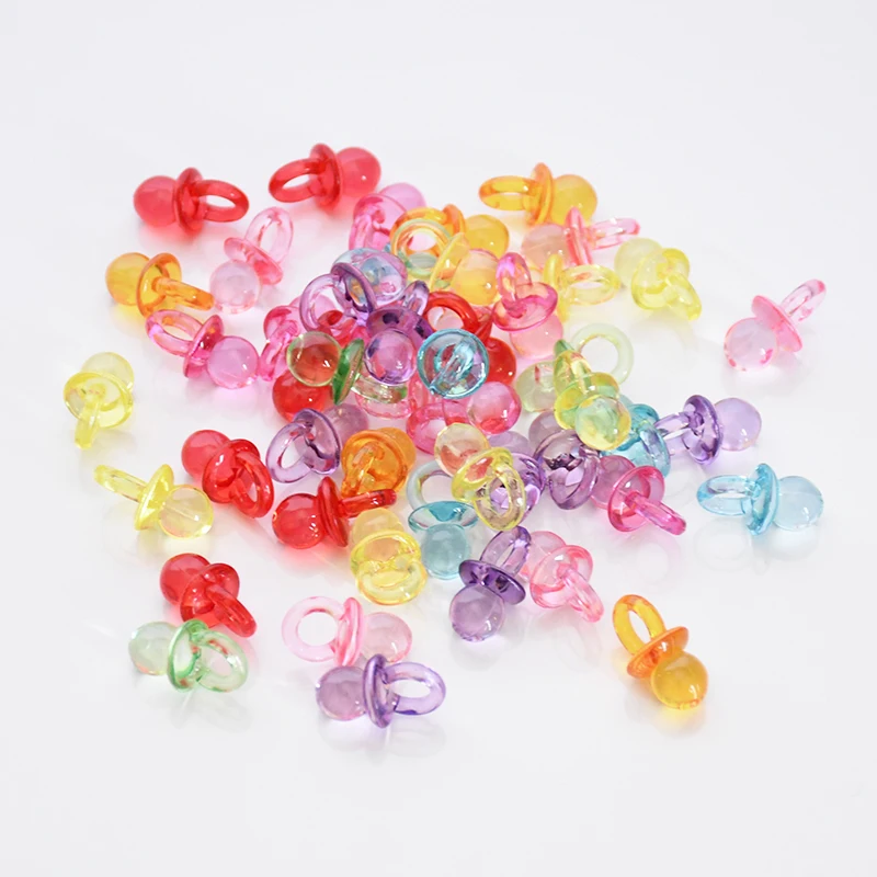 50/100pcs Mini Acryl blau rosa Schnuller Nippel Konfetti für Baby party Dekoration Geschlecht offenbaren Tisch streuen Geburtstags feier – Detail 10