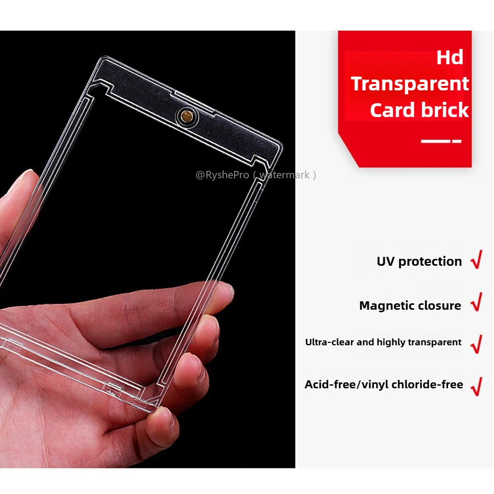 10pcs Card Case Holder 35pt Magnetic Card Holder for Trading Cards Hard Plastic Sleeves for MTG TCG Baseball Sports Cards