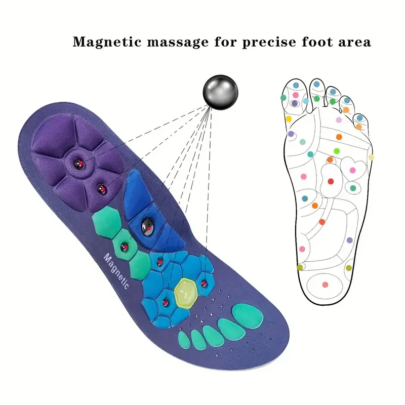 Magnetic Acupressure Insoles Foot Shoe Pad Massage Acupoint Arch Support Plantar Breathable Running Shockabsorbing Sport Insoles