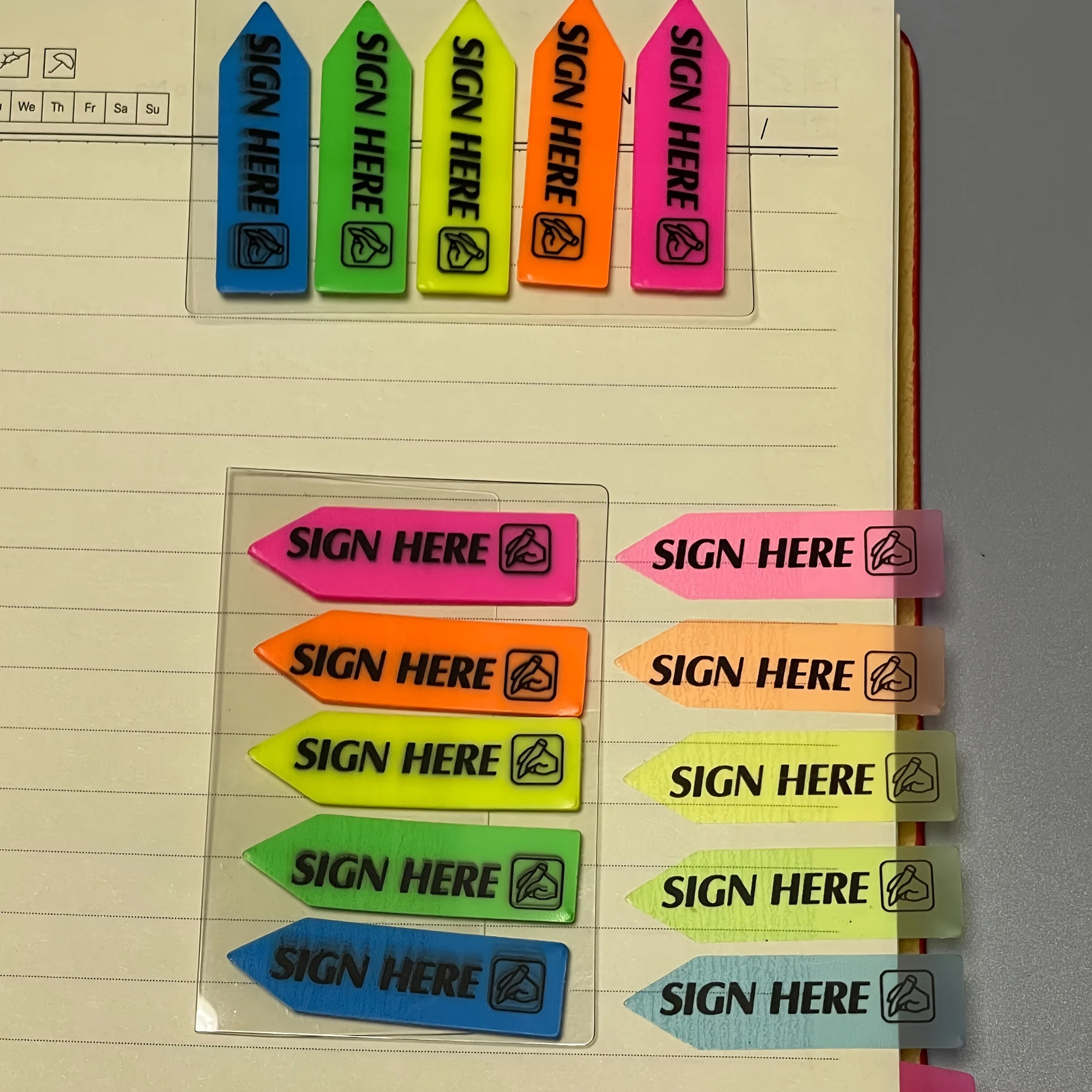 100/500 sheets 'Please Sign Here' Sticky Notes - Transparent, Colorful Index Tabs for Contracts & Documents, Strong Adhesive, Re - 5