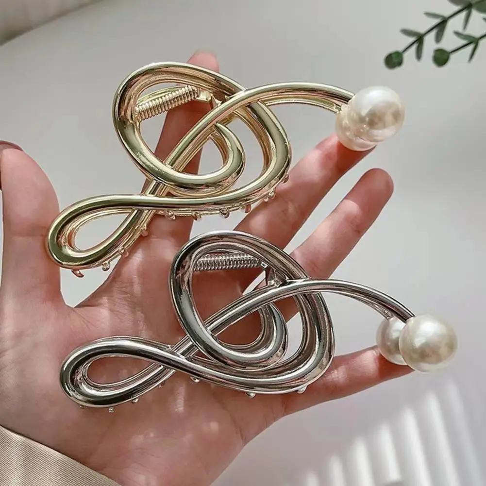 

Заколка для волос с искусственным жемчугом, элегантная металлическая заколка для музыкальных нот, аксессуар для волос, стильный аксессуар для женщин