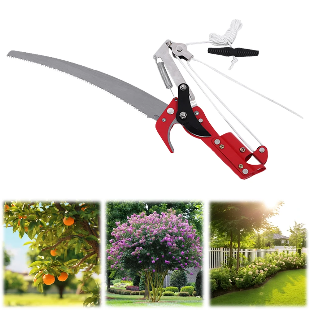 High-Altitude Branches Trimmer Labor-Saving High Altitude Three Pulley Pruning Scissors Branches Cutter Fruit Pick Cutting Tools