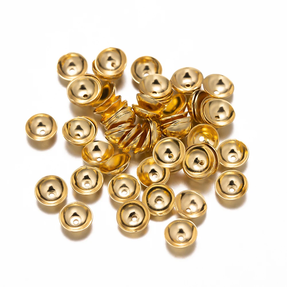 50 Stück Edelstahl Hohl perle End kappen Abstand halter für Armband Halskette Schmuck machen Handarbeiten DIY liefert Ergebnisse – Detail 4